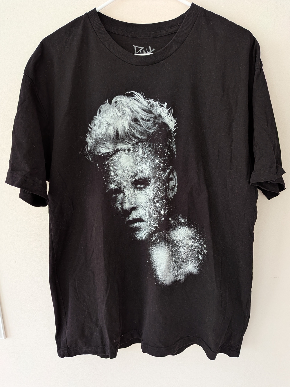 PINK Victoria's Secret Charcoal Tee with Light Teal Logo